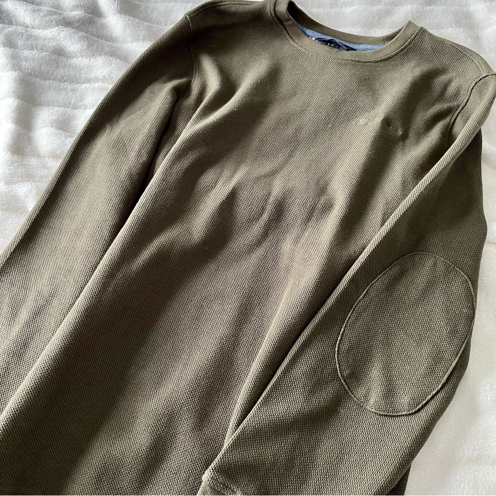 Ben Sherman Olive Patch Sleeve Henley